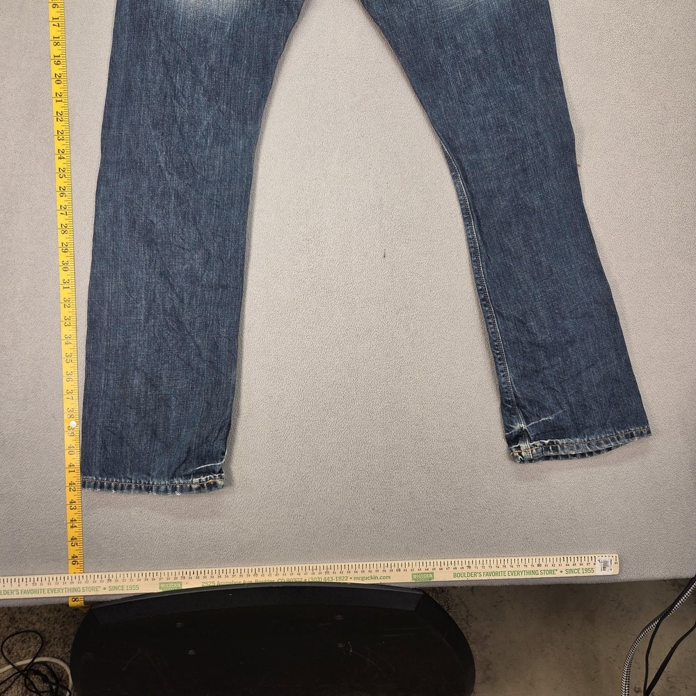 G-Star Raw 3301 Jeans Mens 33x31 Blue Straight Button Fly Faint Stains Denim - Picture 4 of 15